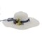 Women Foldable Flower Sunscreen Bucket Straw Hat Outdoor Casual Travel Beach Sea Hat - White