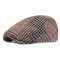 Men's Flat Cap Cotton Thicken Hat Beret Newsboy Hat  - Khaki