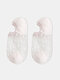 20 Pairs Women Glass Silk Polka Dot Pattern Breathable Simple Short Socks - Pink