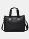 Men Waterproof 14 Inch Laptop Bag Multi-Layers Briefcases Handbag Crossbody Bag - Black