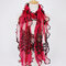 190CM Women Peacock Pattern Lace Gold Foil Scarves Shawl Casual Travel Warm Scarf - Red