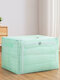 1 Pc 60/80/110L Transparent Storage Box Quilt Clothes Folding Breathable Clothes storage box Organizer - PVC Green