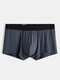 Men Mesh Pouch Liner Boxer Briefs Nylon Ice Silk Cool Full Rise Pure Color Underwear - Dark Gray