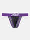 Men Sexy Transparent Net Briefs Side Open Loose Nylon Low Rise Colorful Waistband Underwear - Purple