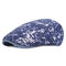 Mens Cotton Diamond Graffiti Beret Hat Casual Outdoor Golf Visor Flat Caps Forward Hat - Dark Blue