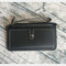 Women Faux Leather Solid Multi-function Long Wallet 12 Card Slots Phone Clutch Bags - Black