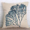 Blue Leaves Pattern Square Cotton Linen Cushion Cover Home Sofa Car Decorative Pillow Cases - #2