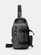Ekphero Men Multifunction Wear-resistant Waterproof Crossbody Bag Chest Bag Sling Bag - Black