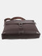 Men Multifunction Vintage PU Leather Cow Leather Patchwork Waterproof 14 Inch Laptop Bag Briefcases Handbag - 02