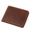 Men Genuine Leather RFID Coin Purse Money Clip 7 Card Holder Wallet - Khaki