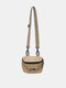 Unisexual Nylon Fabric Casual Zip Design Waterproof Crossbody Bag Light Weight Shoulder Bag - Khaki