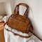 Women Vintage PU Leather Handbag Shoulder Bag Crossbody Bag - Brown