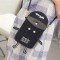 Cute Case for Cell Phone Robot Cartoon Women Girls Messenger bag Shoulder Bags Small Wallet  - Black