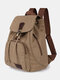 Vintage Canvas Drawstring Large Capacity Travel 15 Inch Multi-Carry Bag Backpack For College Students Men Women - Khaki