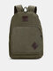 Unisexual Canvas Fabric Vintage Large Capacity Backpack Soft Waterproof Casual Travel Bag - Green