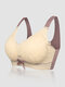Plus Size Women Mesh Detail Wireless Removable Padded Bras - Nude