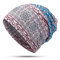Women Men Warm Wild Useful Print Cotton Beanie Hat Outdoor Windproof For Both Head And Neck Warm Hat - Blue