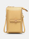 Casual Precision Suture 9 Cards Slots 6.8 Inch Phone Bag Touch Screen Simple Long Crossbody Bag - Yellow