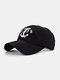 Unisex Cotton Boat Anchor Letters Embroidery All-match Sunscreen Baseball Caps - Black
