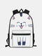 Women Dacron Large Capacity Cat Pattern Printing Backpack - #01
