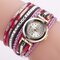 Bohemian Women Rhinestone Leather Women's Watches Multicolor Leather Bracelet Gift for Her - Rose