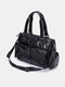 Menico Men Artificial Leather Vintage Large Capacity Travel Bag Durable Waterproof Crossbody Bag - Black