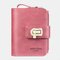 Women Genuine Leather Trifold 10 Card Slots Money Clip Wallet Purse Coin Purse - Red