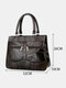 Women Patchwork Genuine Leather Tote Bags Large Capacity Handbags Bohemian Vintage Crossbody Bags - Coffee