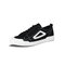 Men Daily Contract Color Lace Up Round Toe Canvas Skate Shoes - Black