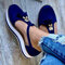 Women Tassel Decor Comfy Breathable Casual Closed Toe Platform Sandals - Blue