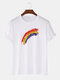 Mens Rainbow&Colorful Pattern Short Sleeve Basic T-shirts - Multi-color