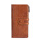 Genuine Leather RFID Antimagnetic Long Phone Wallet Card Holder Phone Bag - Brown