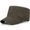 Men Adjustable Windproof Wild Cotton Flat Cap Simple Style Outdoor Casual Travel Sun Hat - Green