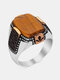 1 Pcs Casual Classical Style Personality Fashion Two Tone Zircon Ring - Brown