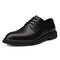 Men Comfy Microfiber Leather Black Business Dress Shoes - Black