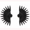 Bohemian Ear Earrings Fan Shaped Geometric Rhinestone Rivet Earrings Jewelry for Women - Gun Black