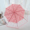 SaicleHome PEVA Romantic Cherry Blossoms Transparent Umbrella Folding Umbrella Sun Rain Gear - Light Pink