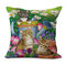 Oil Printing Style Floral Baby Cat Linen Cushion Cover Home Sofa Art Decor Throw Pillow Cover - #2