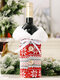1 Pc Christmas Plaid Wine Bottle Bag Knitted Button Snowflake Christmas Table Decorations - #02