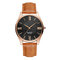 YAZOLE Minimalist Watches Luxury Decorative Pattern Leather Quartz Wristwatch Gift for Men  - Black+Brown