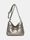 Women Vintage PU Leather Multi-Layers Crossbody Bag Shoulder Bag - Gold