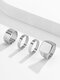 4 Pcs/Set Trendy Simple Solid Glossy Seal Circle Shape Alloy Rings - Silver