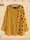 Блузка в полоску с принтом в горошек в стиле пэчворк Plus Размер - Желтый