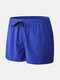 Plain Drawstring MIni Shorts Mesh Liner Workout Running Shorts Beachwear for Men - Sky Blue
