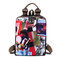 Brenice Cowhide National Flower Handbags Multifunction Shoulder Bags Backpack - 03