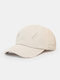 Unisex Cotton Solid Color Damaged Patch All-match Sunscreen Baseball Cap - Beige