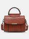 Women Brown Vintage PU Leather Satchel Bag Crossbody Bag Shoulder Bag - Brown