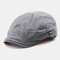 Men Cotton Literary Artist Style Summer Sunscreen Visor Forward Hat Beret Hat Flat Caps - Gray