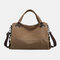 Women Casual Canvas Handbag Multi-carry Crossbody Bag  - Brown