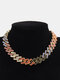 Trendy Drawstring Diamond Necklace Temperament Hollow Rhinestone Necklace - #04